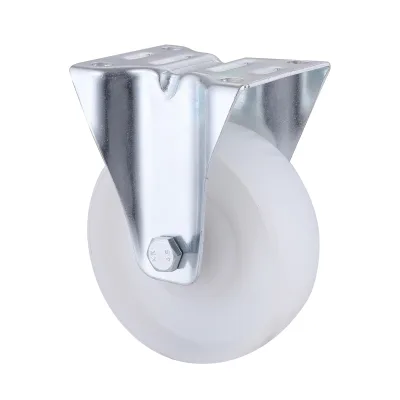 07 Series Industrial Castors with PA Series White Polyamide Wheel1 Fixed Castors