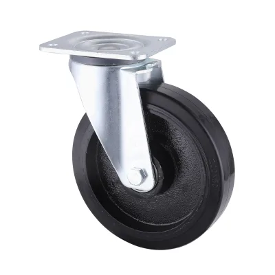 06 Series Industrial Castors with EA Series Black Elastic Rubber Wheel Swivel Castors