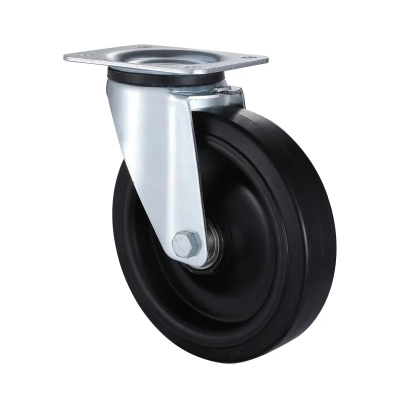 06 Series Industrial Castors with EA Series Black Elastic Rubber Wheel