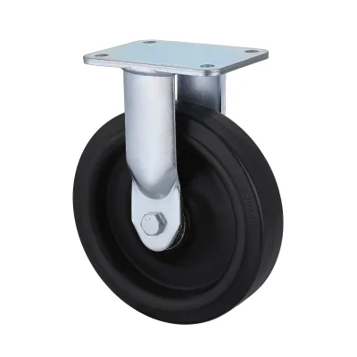 23 Series Heavy Duty Castors with ES Series Black Elastic Rubber Wheel Fixed Castors