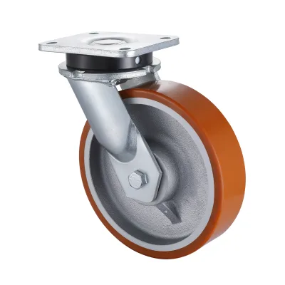 23 Series Heavy Duty Castors with UI Series Yellow Polyurethane Wheel Swivel Castors
