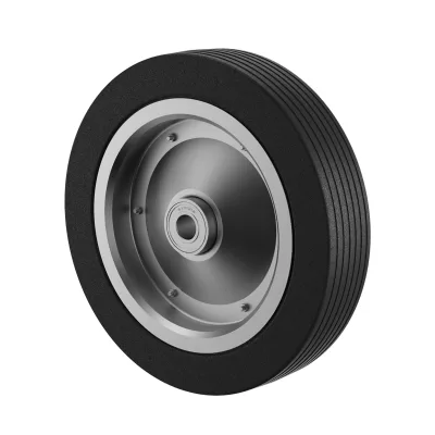 BM Series Black Solid Rubber Wheels Two Ball Bearing Wheels