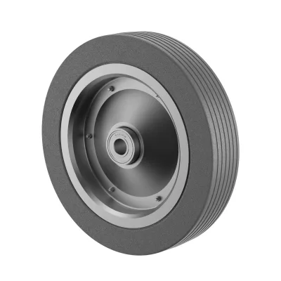 GM Series Grey Solid Rubber Wheels Two Ball Bearing Wheels