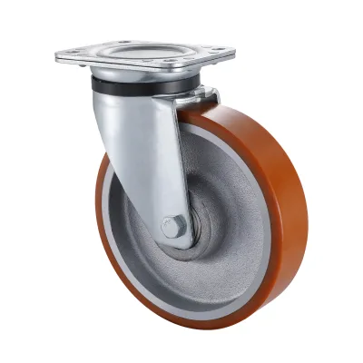 Heavy Duty Castors with UI Series Yellow Polyurethane Wheel Swivel Castors