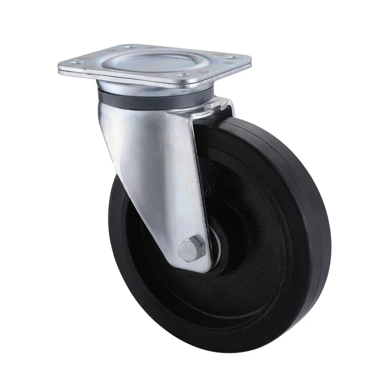 03 Series Heavy Duty Castors with EI Series Black Elastic Rubber Wheel