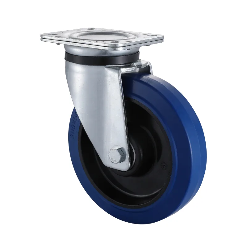 03 Series Heavy Duty Castors with EP Series Blue Elastic Rubber Wheel