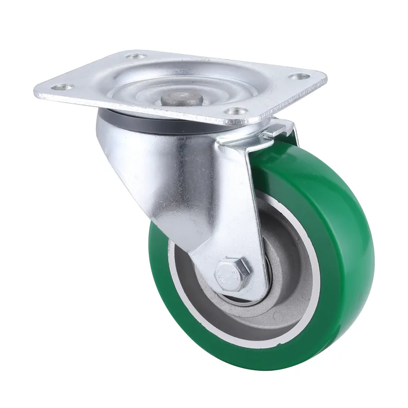 06 Series Industrial Castors with UH Series Green Elastic Polyurethane Wheel