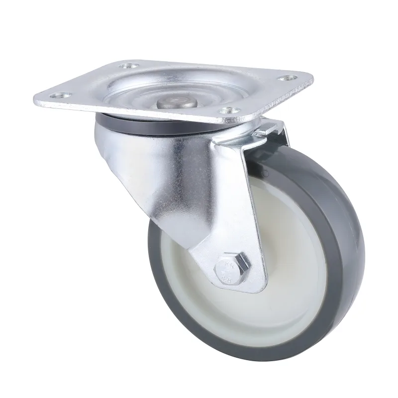 06 Series Industrial Castors with UP Series Grey Thermoplastic Polyurethane Wheel