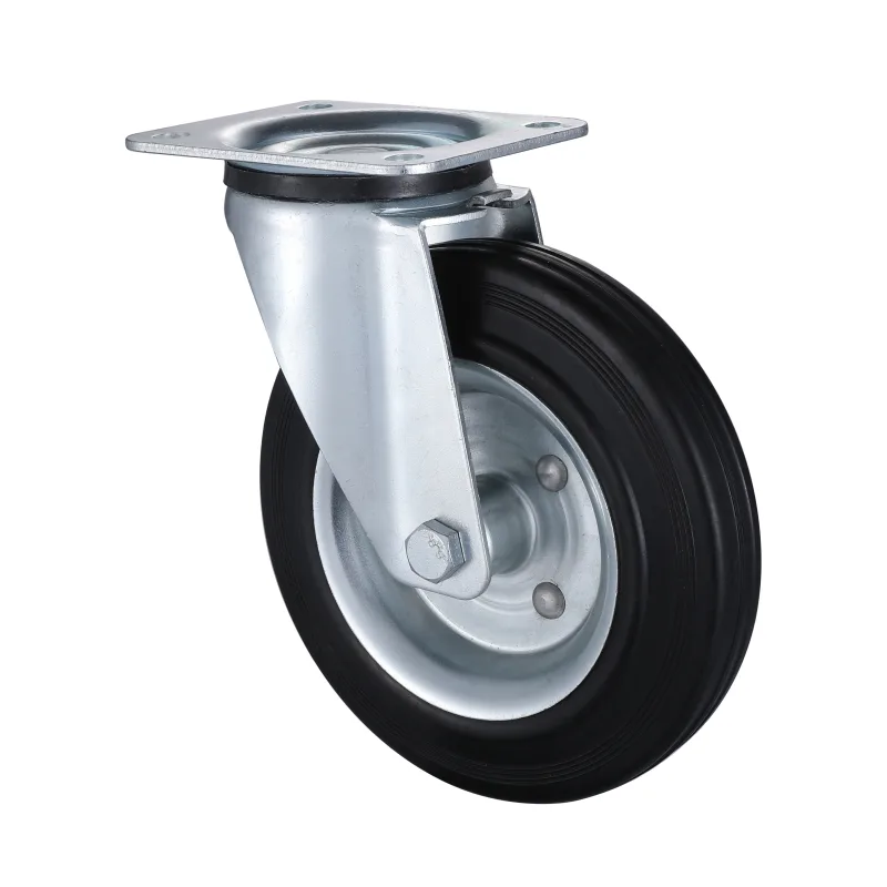 07 Series Industrial Castors with BM Series Black Solid Rubber Wheel