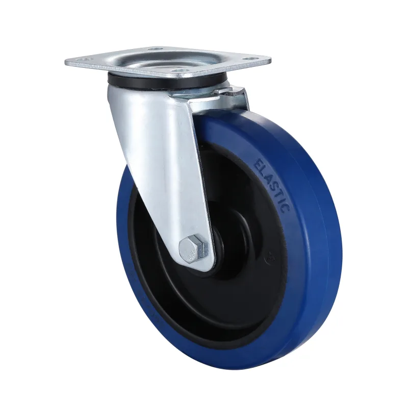 07 Series Industrial Castors with EP Series Blue Elastic Rubber Wheel