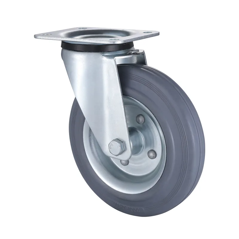 07 Series Industrial Castors with GM Series Grey Solid Rubber Wheel