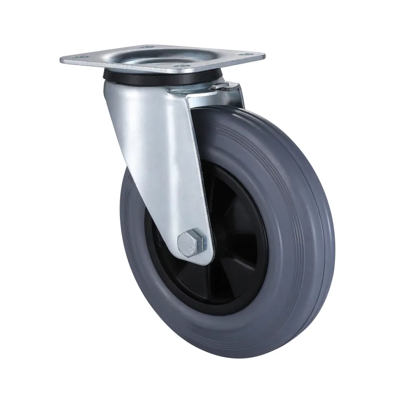 07 Series Industrial Castors with GP Series Grey Solid Rubber Wheel