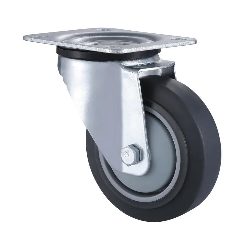 07 Series Industrial Castors with TE Series Grey Thermoplastic Rubber Wheel