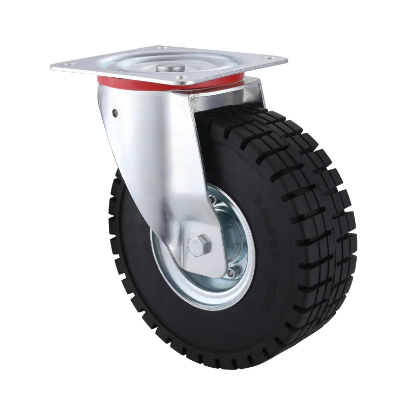 08 Series Industrial Castors with EL Series Black Loaded Elasitc Rubber Wheel