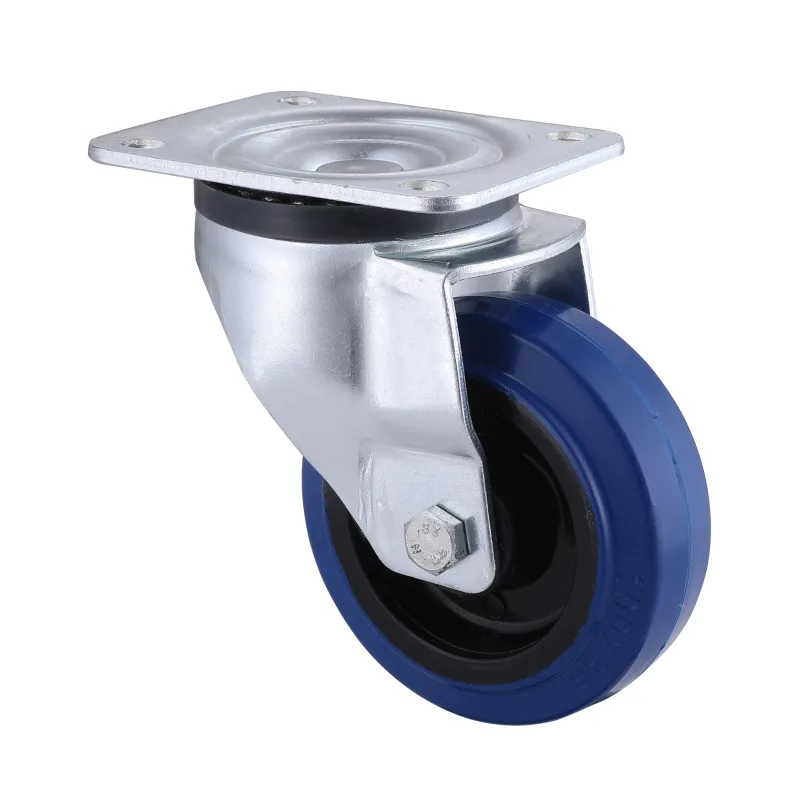 09 Series Industrial Castors with EP Series Blue Elastic Rubber Wheel