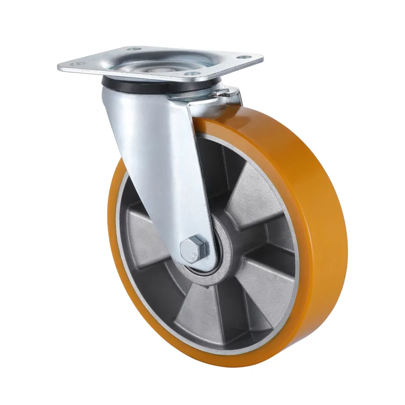 09 Series Industrial Castors with UA/UH Series Yellow Polyurethane Wheel