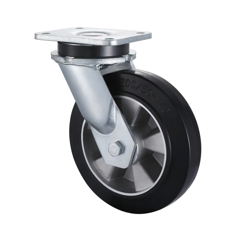 23 Series Heavy Duty Castors with EA Series Black Elastic Rubber Wheel