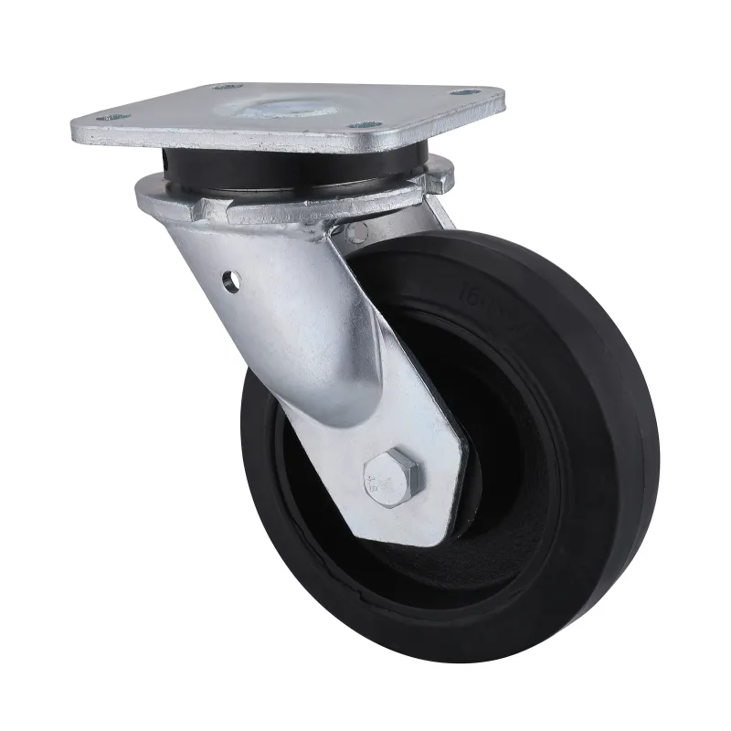 23 Series Heavy Duty Castors with EI Series Black Elastic Rubber Wheel