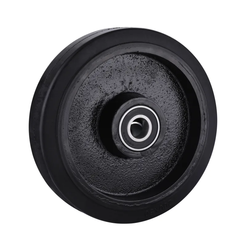 EI Series Black Elastic Rubber Wheels