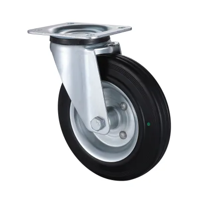 07/08 Series Industrial Castors with BM(SH) Series Black Super Elasitc Rubber Wheel