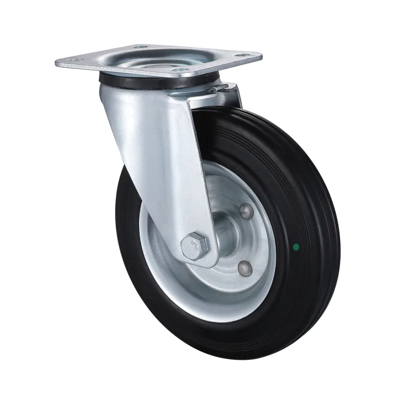 07/08 Series Industrial Castors with BM(SH) Series Black Super Elasitc Rubber Wheel